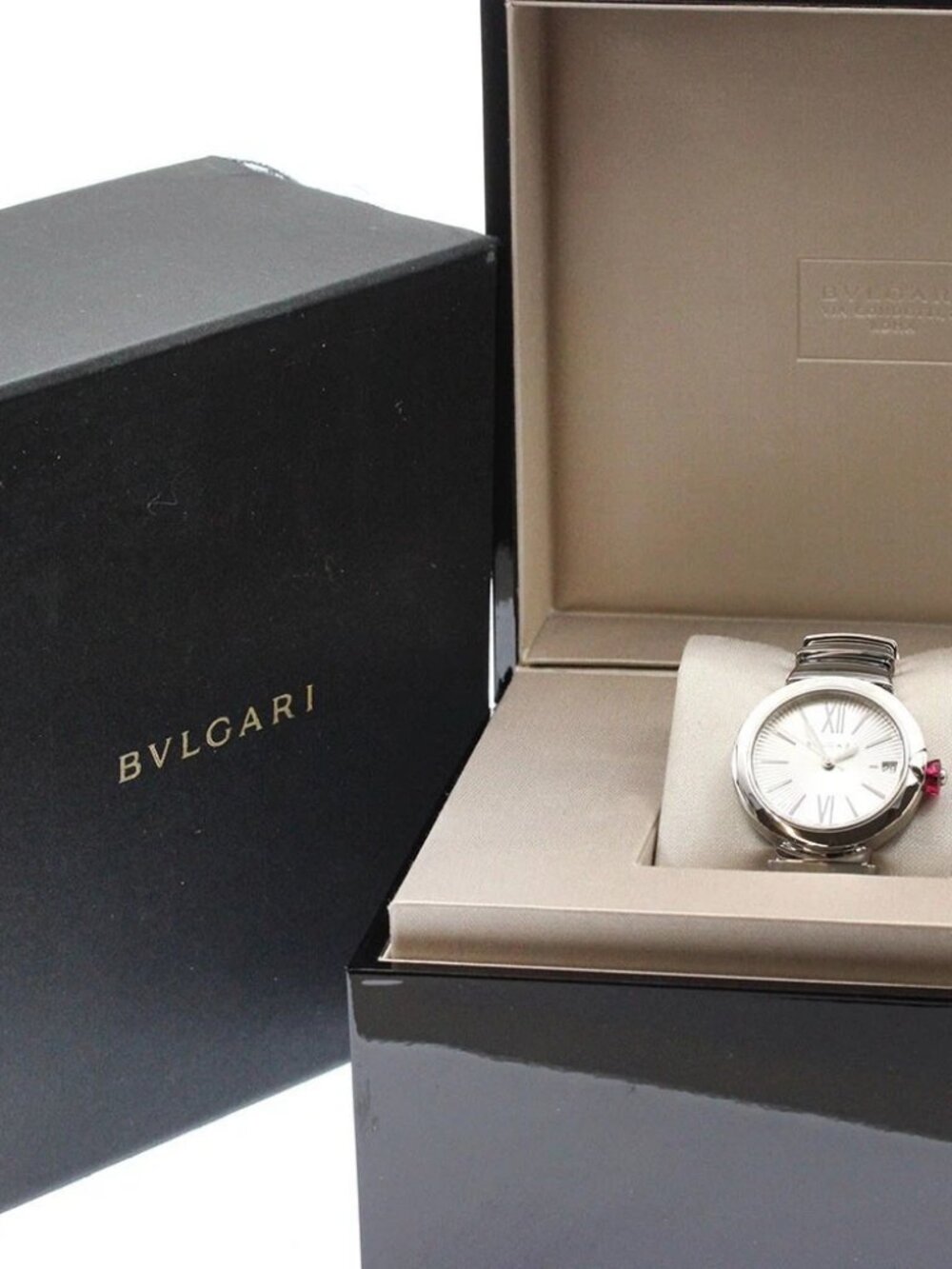 BVLGARI Le chair LU33S Date Silver Dial Automatic Ladies Watch_